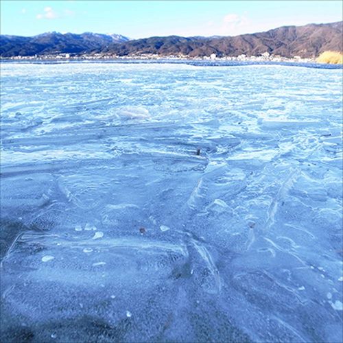 『御神渡り』が期待できる5年ぶりの全面結氷 全面結氷した諏訪湖の湖面